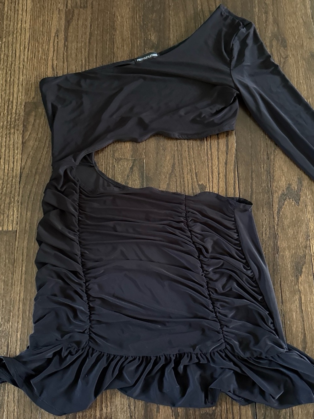 PrettyLittleThing One-Shoulder Black Cutout Dress